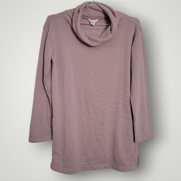 Caslon 3 in 1 sweater with Side Snap Slits Pink Size Small S Cowl Neck - Picture 1 of 8